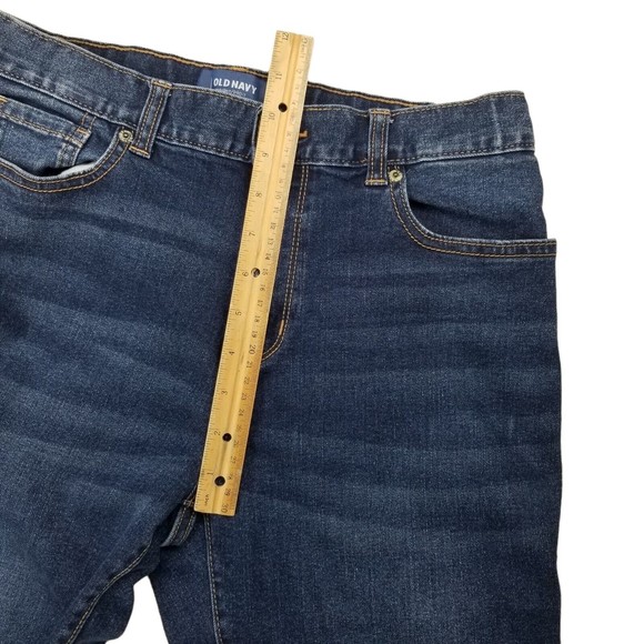 Old Navy Straight Blue Jeans Built-In Flex Sz 14 Husky Adjustable Waist L28.5 - Picture 7 of 12